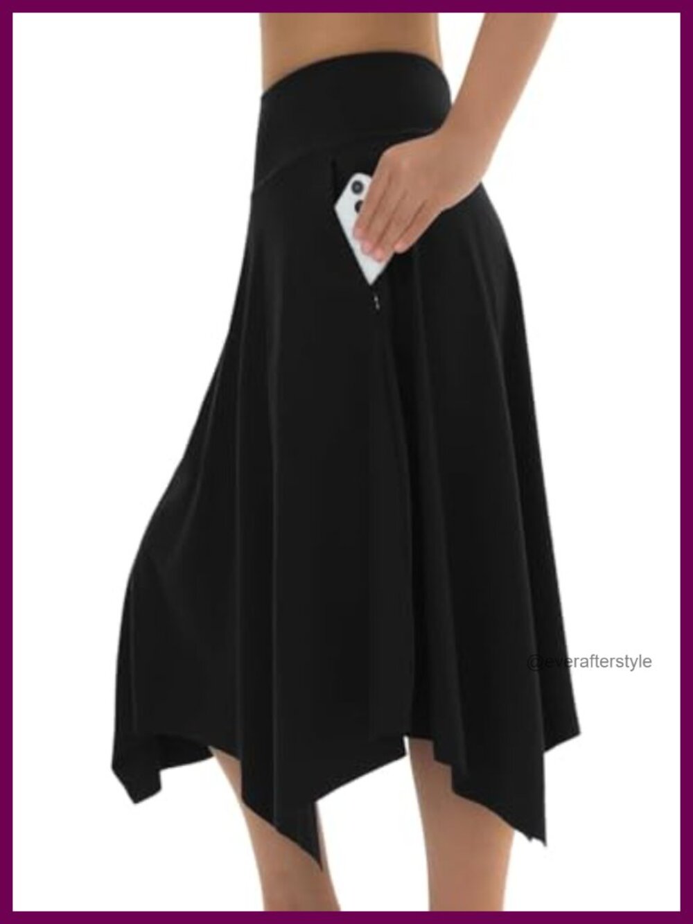 Knee Length Skort with Pockets High Waisted Tennis Golf Skirt for Women